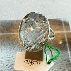 シルバーリング14号シルバー925ブラックルチルクォーツ大粒黒針金水晶天然...
