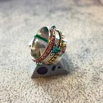 シルバーリング スピナーリング 回転リング シャトルリング 指輪 ターコイズ トルコ石 シルバー925 メンズ 20号 カジュアル 925刻印 ハンドメイド 一点もの