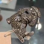 アンティークブローチマーカサイト帽子を被った犬マーカサイトシルバー9259...