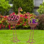  цветочный горшок цветок корзина фламинго посадочная машина 2 шт. комплект розовый искривление линия устойчивый к коррозии metal ..pi- кок птица дом. оборудование орнамент двор сад интерьер 