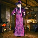 ショッピング置物 オブジェ 魔女 ハロウィン ハロウィーン インテリア 吊るし人形 置物 装飾 デコレーション ライトアップ 音声機能 動く 光る パーティ