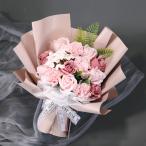 ショッピング花束 ソープフラワー 花束 ブーケ プレゼント ギフト 5カラー展開 ピンク パープル ブルー オレンジ ローズ  石鹸 造花 インテリア  花 フラワー お洒落 豪華 花束