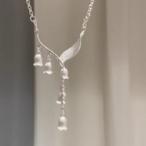 ネックレス ペンダント シルバーカラー 銀色 スズラン 花 フラワー 可愛い 個性的 レディース ジュエリー 大人かわいい デイリー ガーリー フェミニン イベント