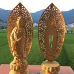 仏像 オブジェ 置物 蓮観音 ツゲの木 木彫り 彫刻 開運 幸運 財運 金運 安産祈願 無病息災 子宝 健康運 インテリア リビング 玄関