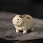 猫ネコ置物オブジェ三毛猫可愛い紫砂招財縁起物瞑想禅幸運開運浄化幸運開運金運...