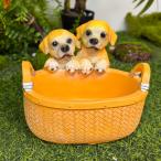 プランター犬樹脂かわいい庭2匹ラブラドールレトリバーいぬドッグ可愛いアニマ...