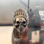 シルバー925 スカル ヘッド インディアン リング 15号 23号 21号 指輪 ターコイズ 髑髏リング スターリングシルバー 指輪 ドクロ silver925