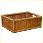 籐かご 収納バスケット 脱衣かご カゴ ラタンバスケット 棚 整理かご 納戸 ベ ッド下 整頓 かごのお店ラッセル 208-BR