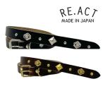 RE.ACT リアクト RE.ACT Studs Sword tip Narrow Long Belt スタッズナローロングベルト RA2612-007RC クリックポスト対応商品