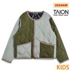 ショッピングタイ タイオン TAION ダウン 2024AW KIDS ミリタリー クルーネックボタン ダウンジャケット キッズサイズ TAION-K104B2ML-1 入荷