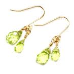 K18ピアスペリドットドロップカッ...