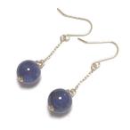 K18ピアスブルーサファイアラウン...