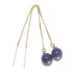 K14GFピアスブルーサファイアロ...