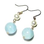 K18ピアスマダガスカル産アクアマ...