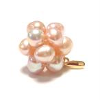 K18トップ淡水真珠フラワーキュー...