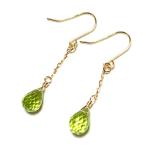 K18ピアスペリドットドロップチェ...