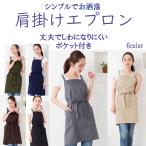 エプロン シンプル 肩掛け カフェ カフェ風 無地 おしゃれ 業務用 業務用エプロン ポケット付き 6色