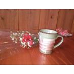 赤いカーネーション＆九谷焼マグカップ＊銀彩(ピンク）セット