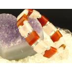 【恋愛運・仕事運UP!!】ローズクォーツ＆カーネリアン【多面カット】パワーストーン・ブレスレット