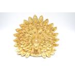 孔雀 樹脂製置物 金色 24cm