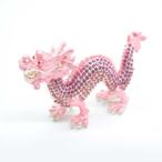 ショッピング辰 辰 龍の置物 七宝焼き ピンク 6cm 五本爪 玄関 風水インテリア 竜