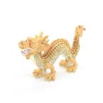 辰 龍の置物 七宝焼き 金色 6cm 五本爪 玄関 風水インテリア 竜