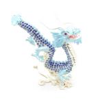 辰 龍の置物 七宝焼き 青 12cm 五本爪 玄関 風水インテリア 竜