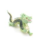 ショッピング辰 辰 龍の置物 七宝焼き 緑 グリーン 7.5cm 五本爪 玄関 風水インテリア 竜