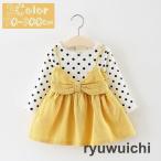  One-piece туника длинный рукав ребенок baby Kids девочка женщина поддельный Layered накладывающийся надеты способ flair лента полька-дот точка ob длинный шея весна осень 