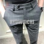  слаксы мужской бизнес слаксы узкие брюки no- tuck большой размер прекрасный ножек омыватель bru прохладный biz Golf брюки в клетку семья стирка возможно джентльмен для 