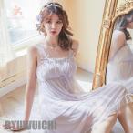 ルームウェア 姫系 ネグリジェ ランジェリー パジャマ レディース 夏 キャミワンピース レースワンピ ナイトウェア 可愛い 部屋着 カジュアル パッド付き