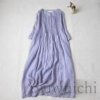 ワンピース リネンワンピース レディース ロングワンピース シンプル 体型カバー ゆるシルエット 無地 きれいめ アウター 春夏