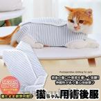 猫 術後服 術後ウェア ボーダー 服 傷 舐めない 傷口保護 ペット用品  ペット服 エリザベスカラー