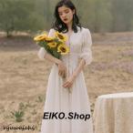 ワンピース　白マキシワンピ　ドレス 二次会 花嫁　パーティードレス　二次会に最適　花嫁 二次会　半袖　五分袖　ウェディングドレス　刺繍　マキシ丈　成人式