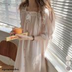 ネグリジェ ルームウェア レディース パジャマ ワンピース ルームウェア 可愛い 半袖 ルーム パジャマ 綿 コットン 柔らか ロング丈 ナイトウェア かわいい