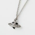 Vivienne Westwood ヴィヴィアンウエストウッド ネックレス MAN. DIAMANTE HEART PENDANT 630203BV メンズ オーブ ハート P136-PLATINUM/BLACK