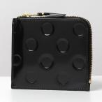 COMME des GARCONS コムデギャルソン ミニ財布 POLKA DOTS EMBOSSED ポルカ ドット エンボス SA3100NE メンズ レディース L字ファスナー 小銭入れ BLACK