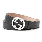 GUCCI ¥°¥Ã¥Á 411924 CWC1N GG¥·¥Þ ¥·¥°¥Í¥Á¥ã¡¼ ¥ì¥¶¡¼ ¥Ù¥ë¥È ¥¤¥ó¥¿¡¼¥í¥Ã¥¥ó¥°G¥Ð¥Ã¥¯¥ë ¥«¥é¡¼1000/¥Ö¥é¥Ã¥¯ ¥á¥ó¥º