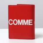 COMME des GARCONS コムデギャルソン SA0641HL HUGE LOGO レザー 二つ折り財布 小銭入れなし RED メンズ レディース