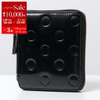 ショッピングGARCONS COMME des GARCONS コムデギャルソン SA2100NE POLKA DOTS EMBOSSED エナメル ラウンドファスナー 二つ折り財布 ドット BLACK レディース