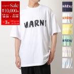 ショッピングMARNI MARNI マルニ Tシャツ THJET49EPH USCS11 メンズ マルニレタリングプリント ミドルスリーブ クルーネック オーバーサイズ 半袖 カットソー ロゴT カラー9色