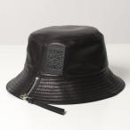 LOEWE ロエベ 112.10.010 FISHEMAN HAT フィッシャーマン ハット バケットハット 帽子 ナパカーフスキン レザー 1100/BLACK レディース