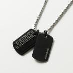 DIESEL ディーゼル DX1287040  ロゴ ネックレス ダブルタグ ドッグタグ ベネチアン チェーン ペンダント アクセサリー シルバー×ブラック メンズ