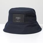 FENDI フェンディ バケットハット FXQ801 AIKH メンズ コットン ロゴ 帽子 F0QA2/BLUE
