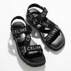 ショッピングセリーヌ CELINE セリーヌ サンダル LEO STRAPPY レオ ストラッピー 346742208C.38AW メンズ ベルクロ ストラップ ジャガードロゴ 厚底 靴 BLACK-WHITE