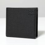 LOEWE ロエベ 二つ折り財布 BIFOLD WALLET C660302X02 メンズ レザー アナグラム ミニ財布 小銭入れなし 1100/BLACK