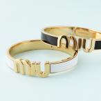 MIUMIU ミュウミュウ バングル 5JB413 2F6T レディース エナメルメタル ブレスレット ロゴ アクセサリー カラー2色