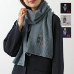 Polo Ralph Lauren ポロ ラルフローレン マフラー SOLID DENIM BEAR SCARF PC1034 レディース ウールブレンド テディベア ロゴ 刺繍 ニット カラー4色
