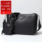 PRADA プラダ ショルダーバッグ 2VH113 DMP 9Z2 メンズ クロスボディバッグ サフィアーノレザー トライアングルロゴ ポーチ付き 鞄 F0002/NERO
