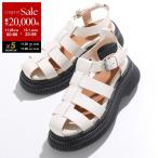GANNI ガニー グルカサンダル Creepers Grid Sandal S2049 4897 レディース レザー ストラップ プラットフォーム シューズ 靴 135/Egret